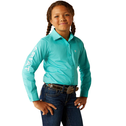 Ariat Kids Team Kirby L/S Shirt - Blue Turquoise - 10054935
