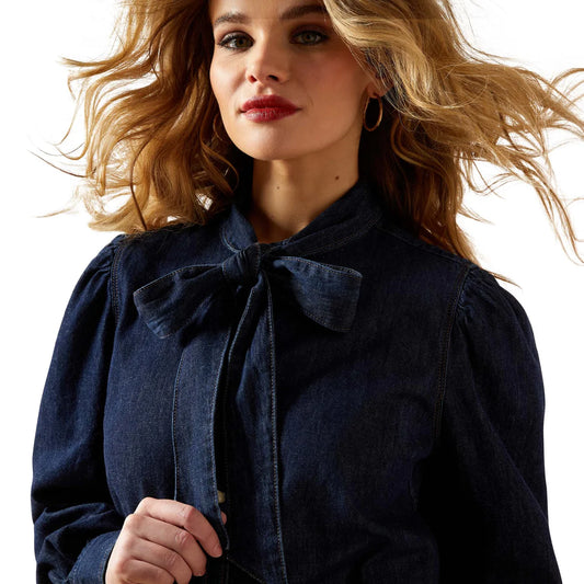 Ariat Ladies Puff Sleeve Denim L/S Shirt - 10070406