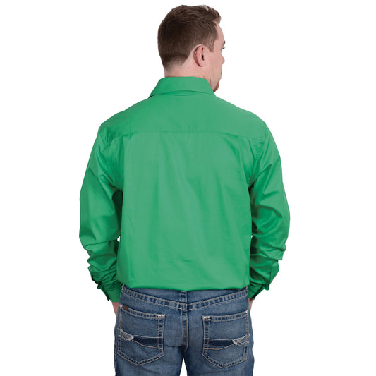 Just Country Mens 1/2 Button L/S Shirt - Ivy Green