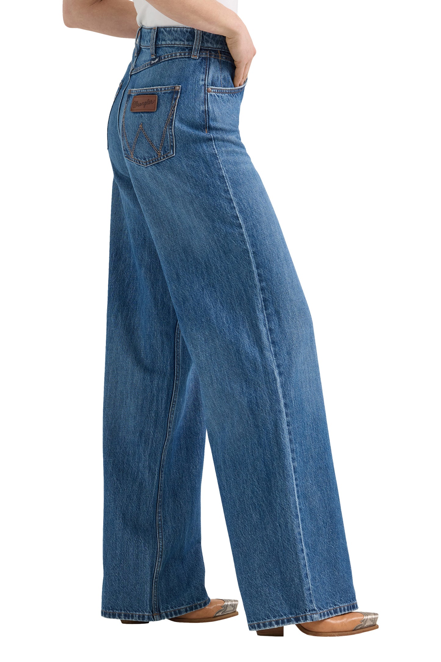 Wrangler USA Ladies Bailey High Rise Wide Leg Jean - 112359363