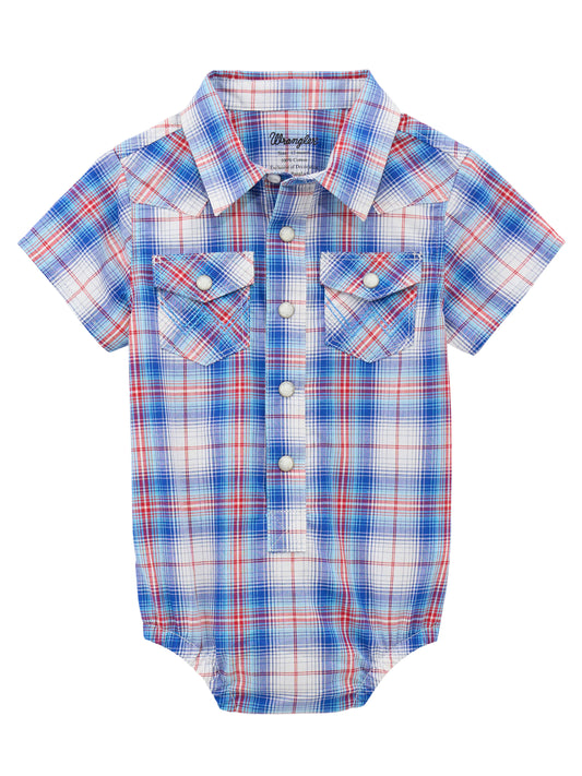 Wrangler USA Baby Boys Check S/S Bodysuit - 112378814