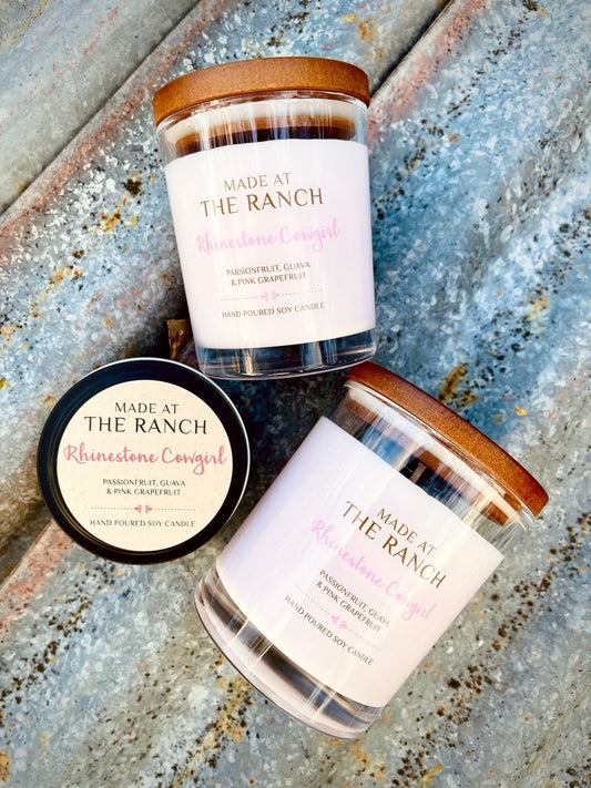 Made At The Ranch Soy Candle Large with Box - Rhinestone Cowgirl