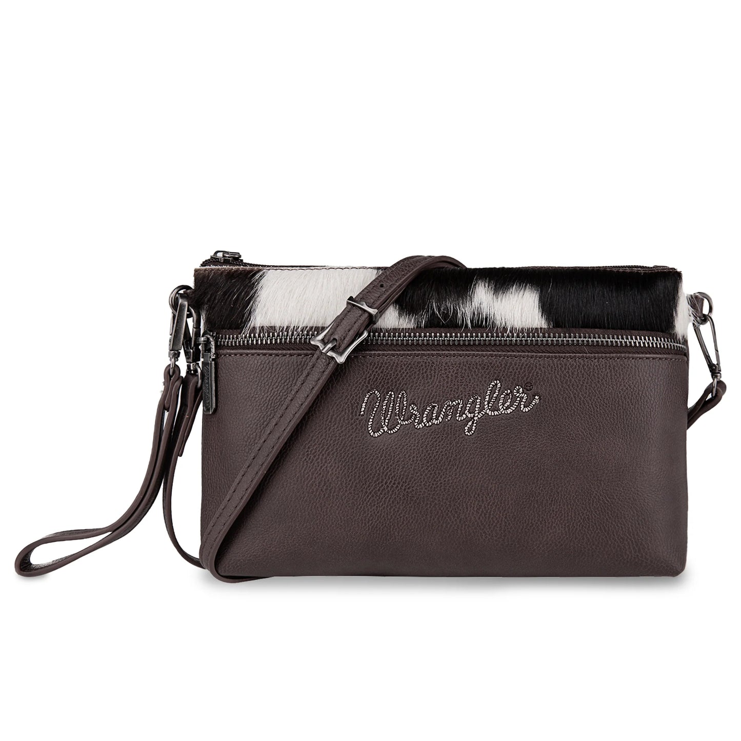 Montana West Wrangler Hair-On Collection Crossbody Bag - Coffee - WG49-181