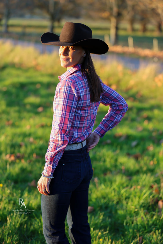 Lime & Soda Ivy L/S Shirt - Pink Plaid