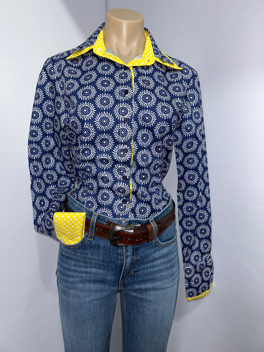 Netties Ladies Yellow Arleth Fitted L/S Shirt