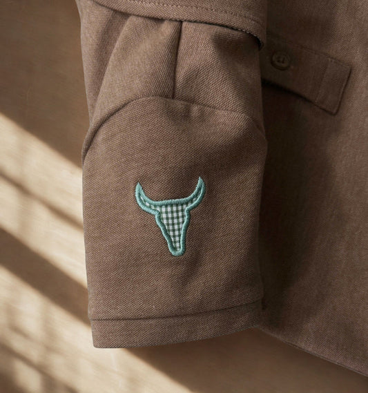 Little Windmill Clay Baby Caramel Polo Romper