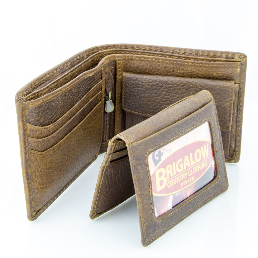 Brigalow Mens Distressed Leather Dress Wallet - Steerhead