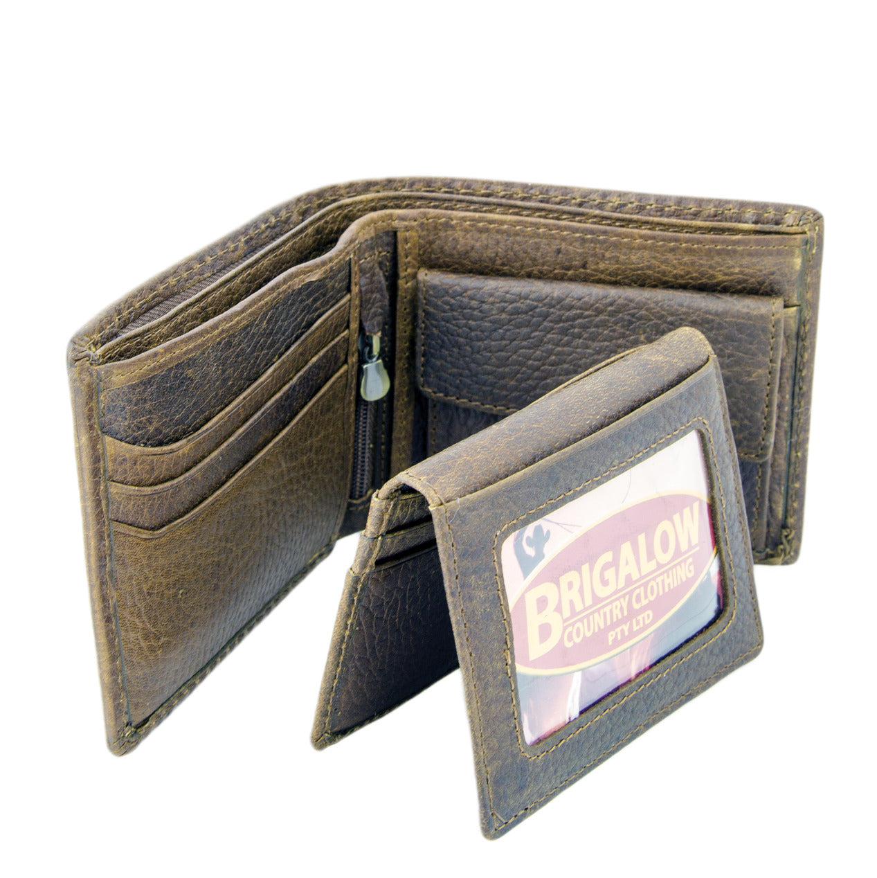 Brigalow Mens Distressed Leather Dress Wallet - Bull Rider