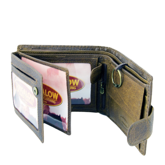 Brigalow Mens Distressed Leather Extendable Wallet - Bull Rider