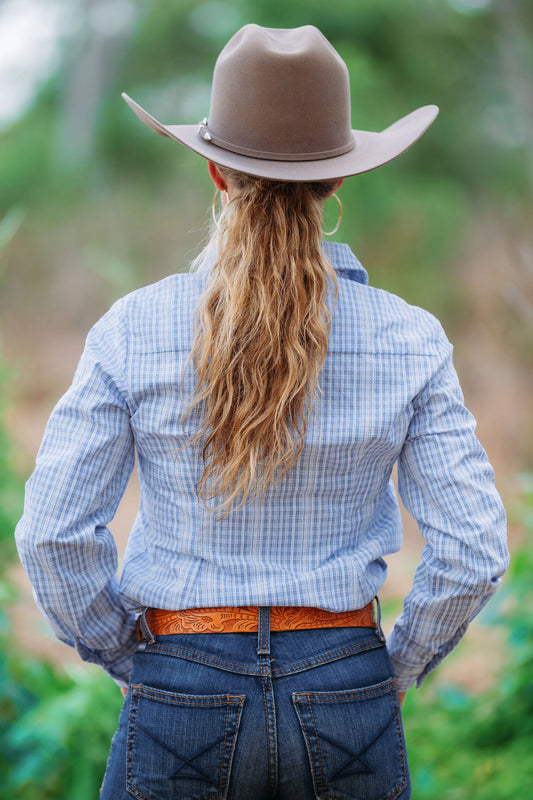 Lime & Soda Ivy L/S Shirt - Light Blue & White Check