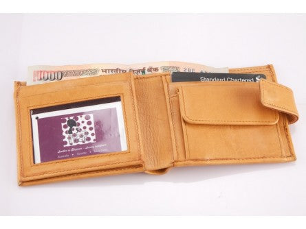 The Design Edge Mens Cow Leather Wallet - Dark Brown Leather - 77941