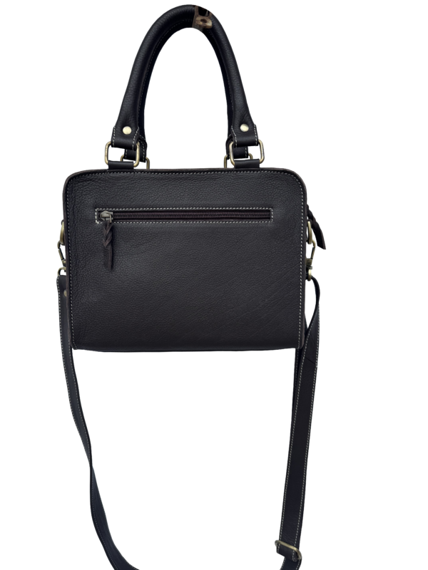 The Design Edge Cowhide Leather Boot Stitch Bag - Brown - AB87