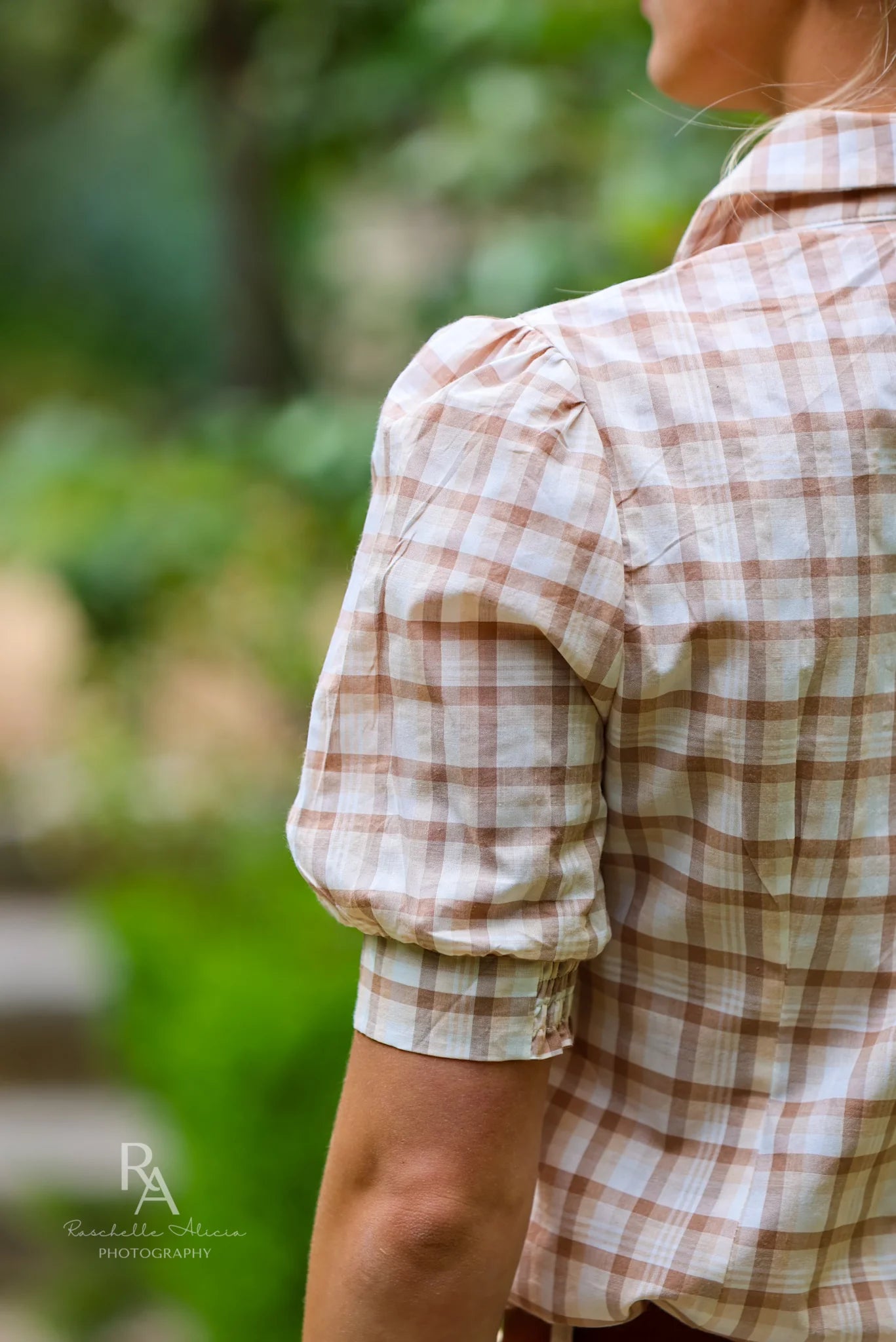 Lime & Soda Mae Blouse - Sandstone Plaid