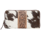The Design Edge - Cowhide Tooled Salta Zip Wallet -Brown main image 1