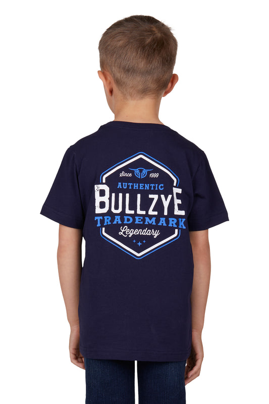 Bullzye Boys Mark Short Sleeve Tee - Navy - B3S3503290