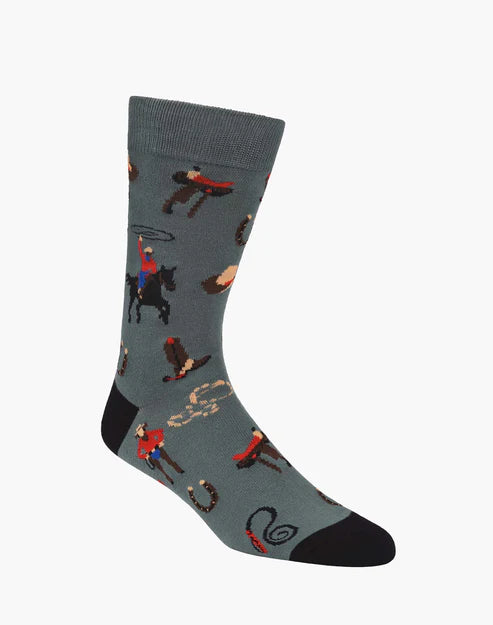 Bamboozld Mens Ride Em Cowboy Bamboo Sock - Khaki