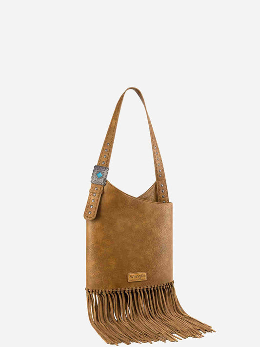 Wrangler Turquoise Stone Concho Fringe Hobo And Crossbody Clutch Collection - WG61918CF