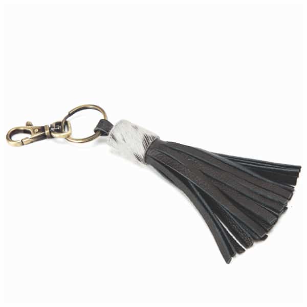 The Design Edge Tassel Keyring - Black Leather - Bali 2