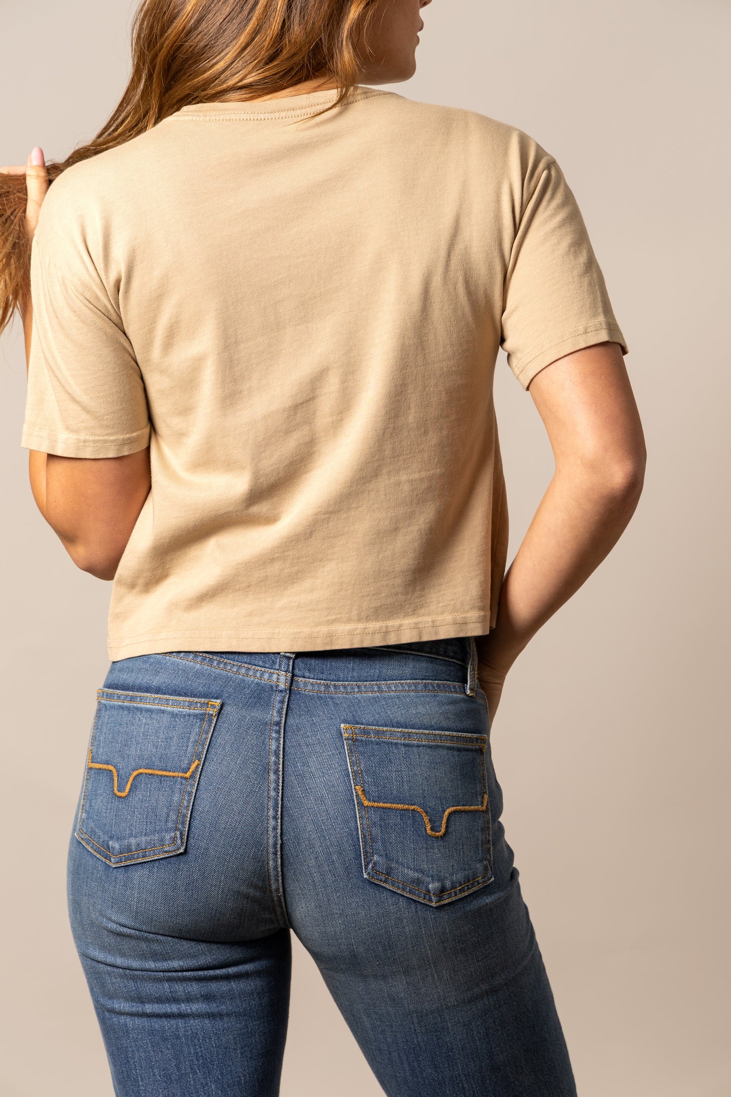 Kimes Ranch Ladies Bison Skull Tee Shirt - Tan