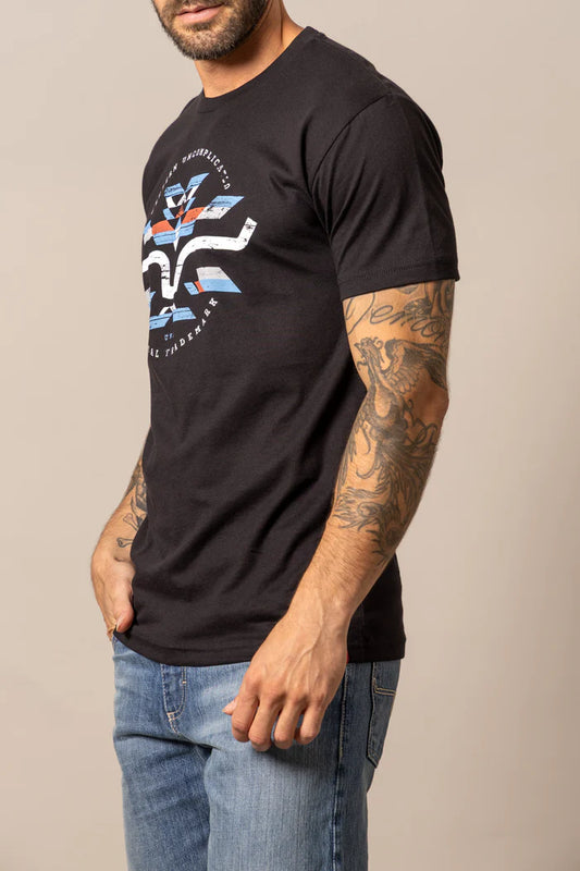 Kimes Ranch Mens Circular Serape Black T Shirt