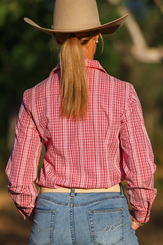Lime & Soda Ivy L/S Shirt - Pink & Red Check