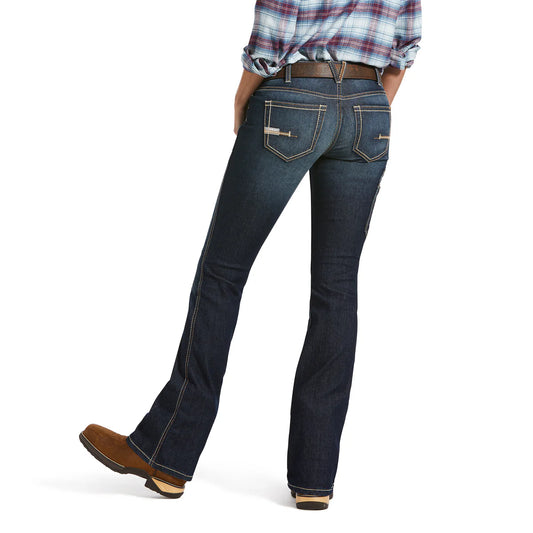 Ariat Ladies Rebar Mid Rise DuraStretch Riveter Boot Cut Jean