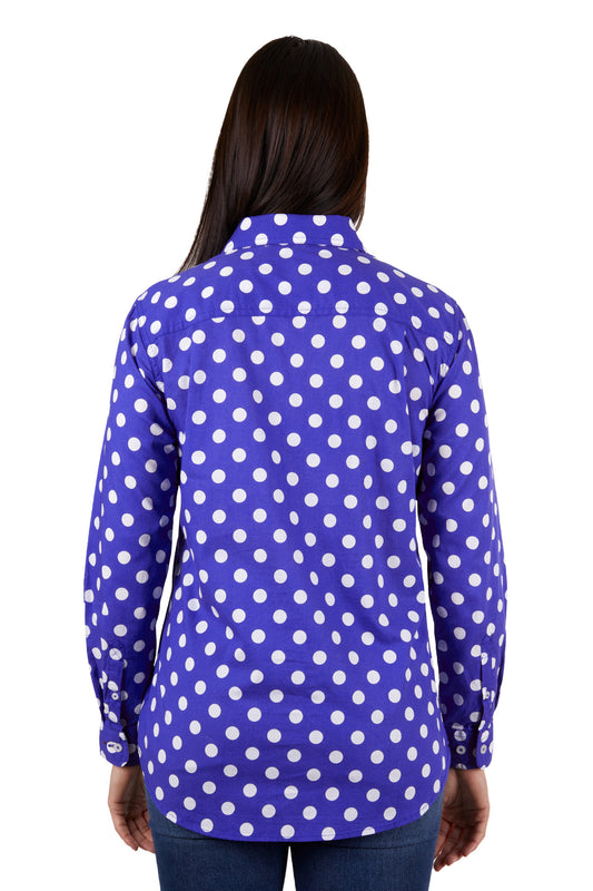 Hard Slog Ladies Half Plkt L/S Shirt - H4W2101213