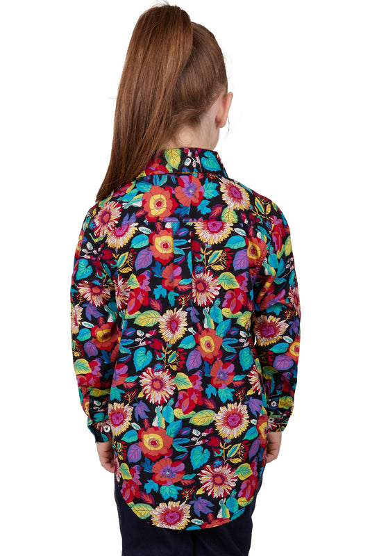 Hard Slog Kids Elda Half Placket L/S Shirt - Multi - H4W7101207