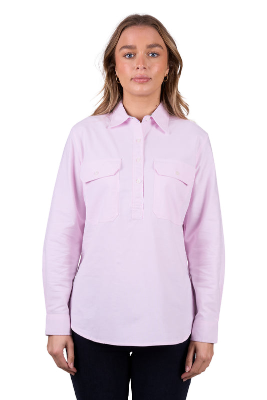 Hard Slog Ladies Half Placket L/S Shirt - H5W2101176