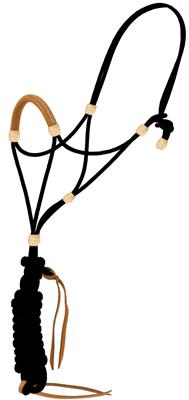 Ezy Ride Elite Roper Halter and Lead Black - HLMU8007D