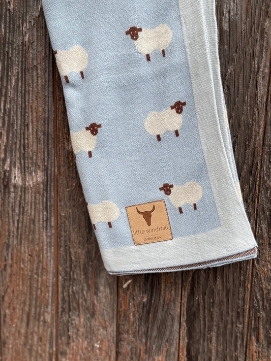 Little Windmill Baby Blanket Lush Cotton Sheep
