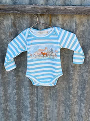 LIttle Windmill Colt Blue Stripe Cotton Jumpsuit