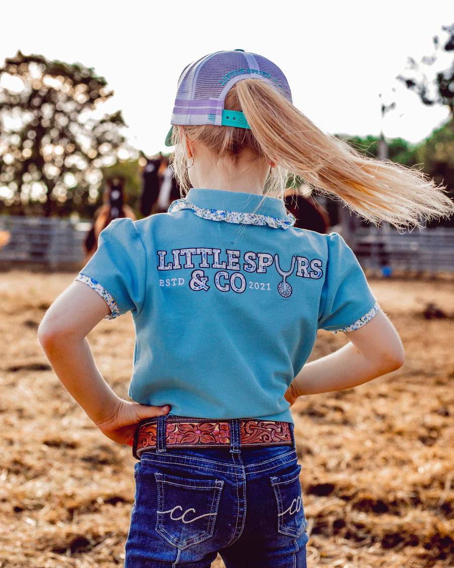 Little Spurs & Co Maryvale Polo Shirt - Pastel Blue