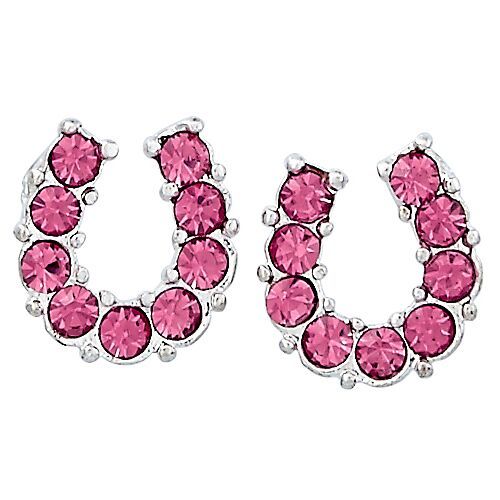 Brigalow Pink Rhinestone Horseshoe Earrings