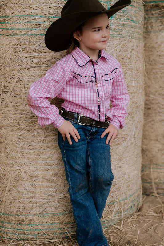 Little Windmill Stella Pink Check L/S Shirt