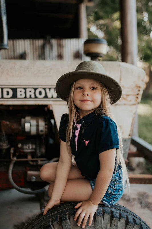 Little Windmill Leah Classic Navy Ruffle Polo