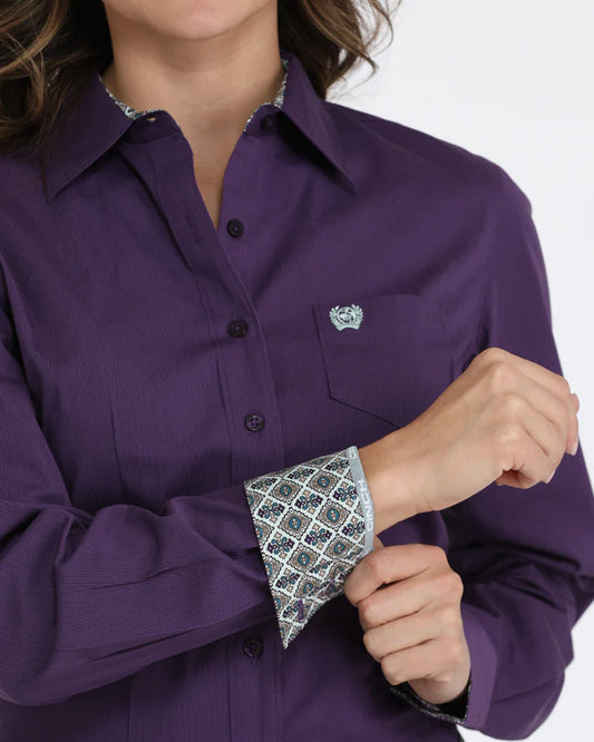 Cinch Ladies Purple L/S Shirt - MSW9164256