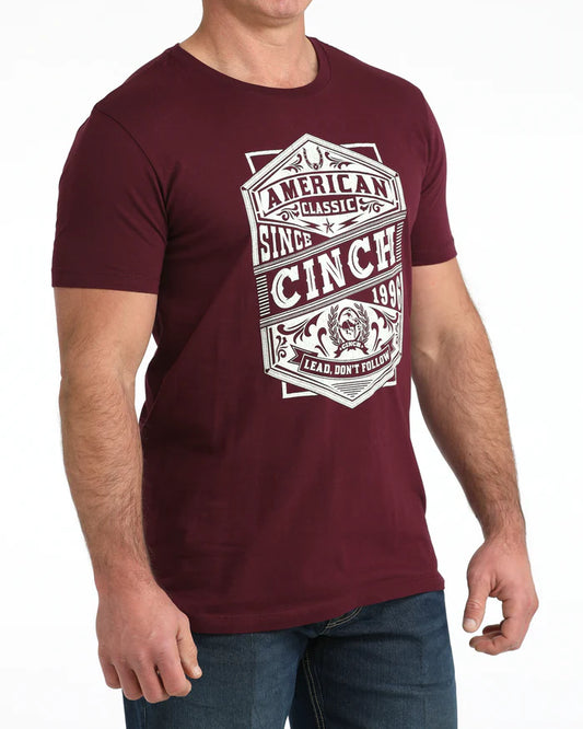 Cinch Mens Graphic Tee Shirt - MTT1690704 - Burgandy