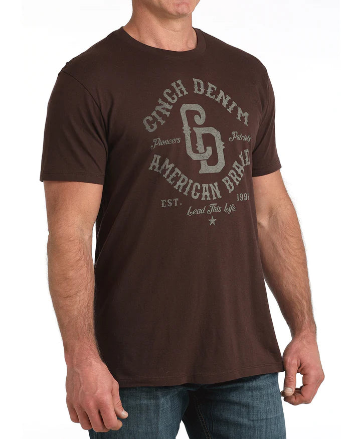 Cinch Mens Graphic Tee - Brown - MTT1690716