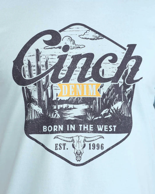 Cinch Mens Graphic Tee - Light Blue - MTT1690718