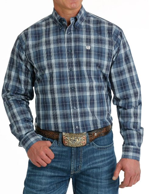 Cinch Mens Plaid L/S Button Down Shirt - MTW1105694