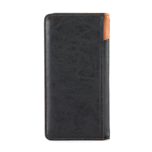 Montana West Mens Embossed Fintage Floral Bifold Long PU Leather Wallet Black