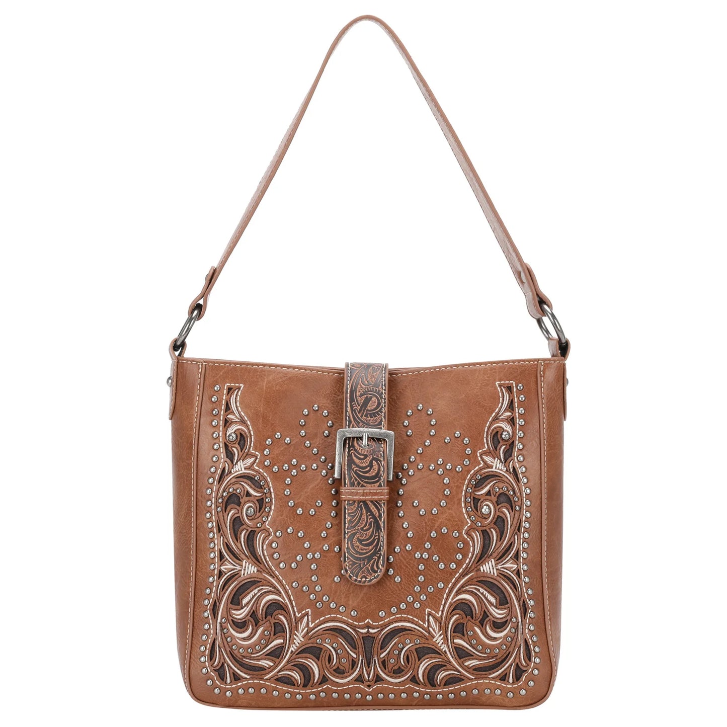 Montana West Cut-Out/Buckle Collection Carry Hobo - Brown - MW1143G-918
