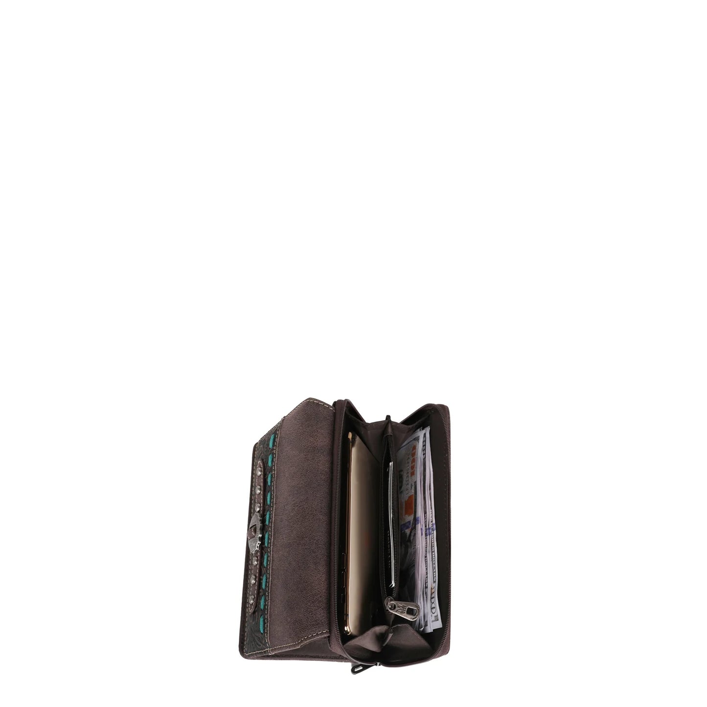 Montana West Tooled Collection Wallet - Coffee - MW1205-W010