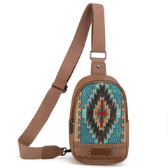 Montana West Aztec Sling Bag - Turquoise