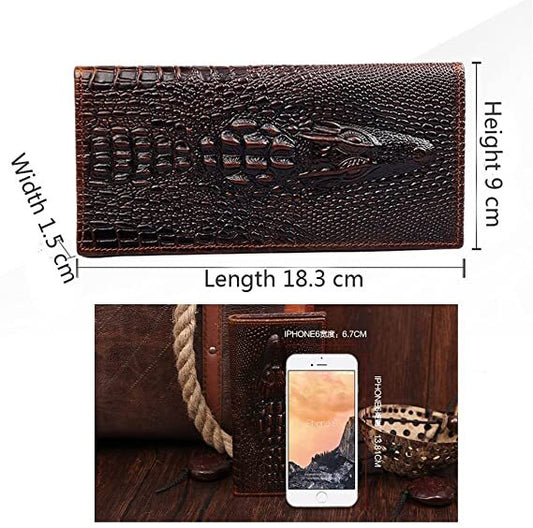 Crocodile 3D Embossed Black Wallet