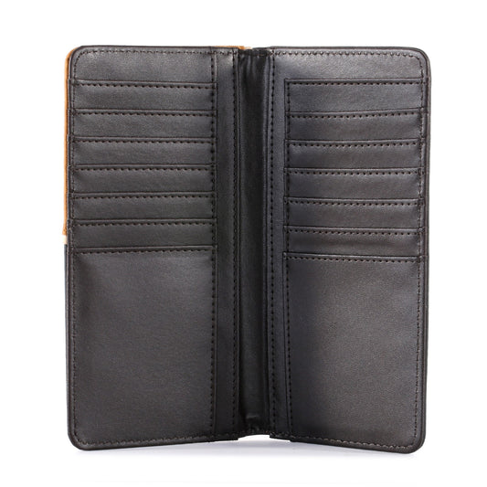 Montana West Mens Antique Silver Concho Bifold Long Wallet - Black - MW-606BK