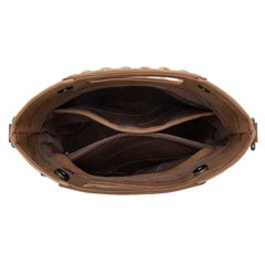 Montana West Cut Out Embroidered Top Handle Crossbody Bag - Tan