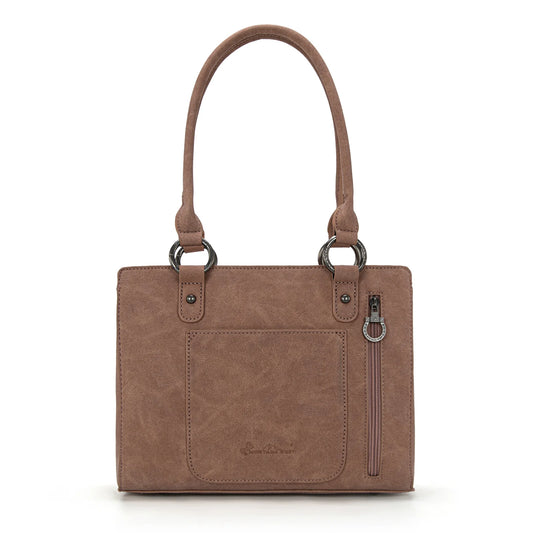 Montana West Cut Out Embroidered Carry Tote - Pink