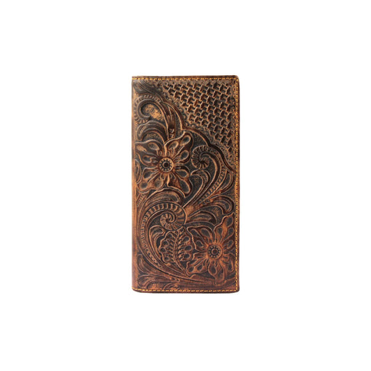 Montana West Genuine Tooled Leather Collection Mens Wallet - Coffee - MWLW005CF